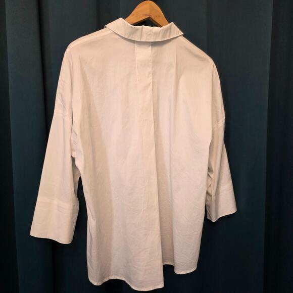 Chicos Women’s Size 2 Large 12/14 White Lace Up Lightweight Tunic - Picture 4 of 9